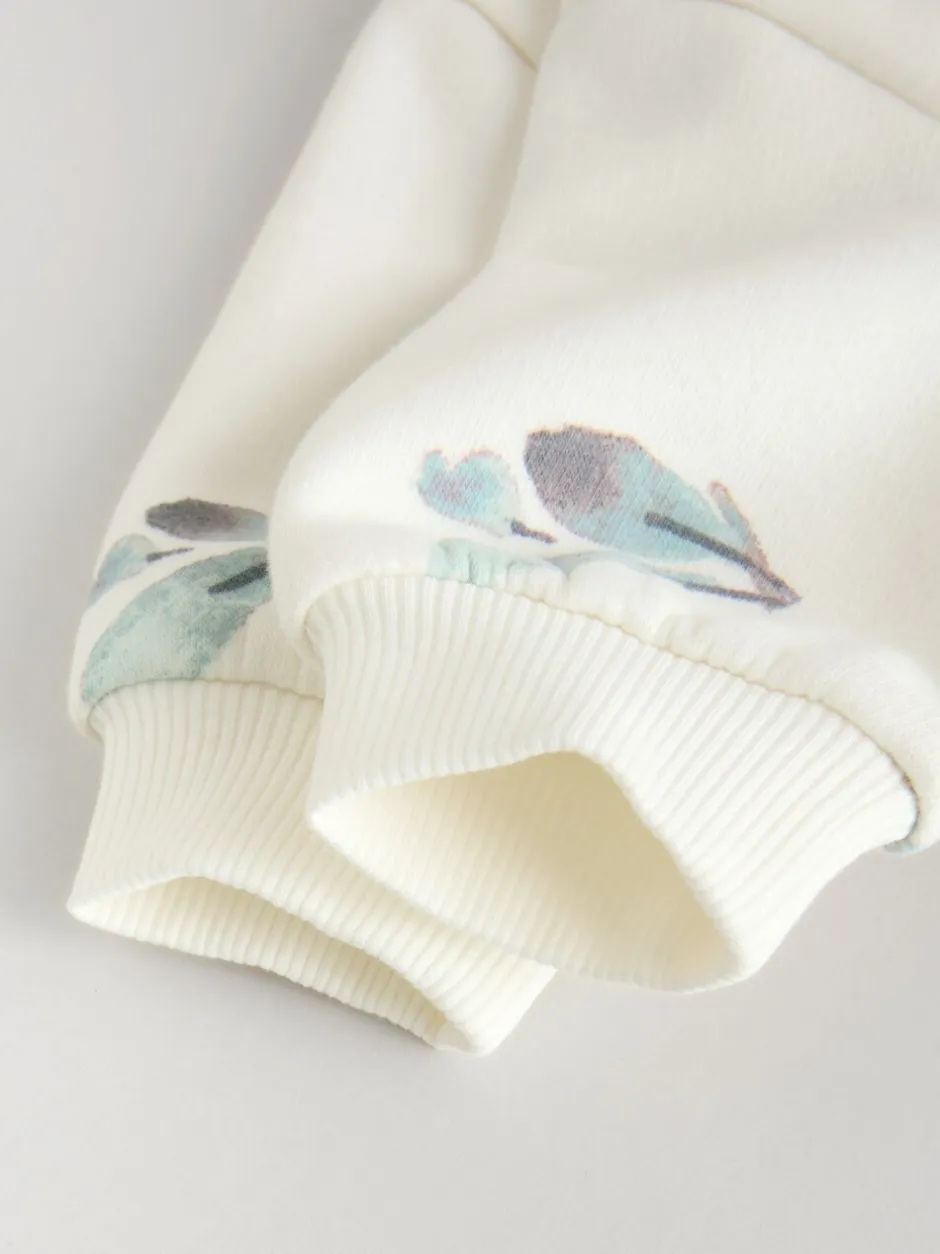 Sets En Combisets|Truien En Breisels|Next - Set van 2 -delige Baby Sweater en Joggingbroeken (0mnd -2jr) Crème gebloemd