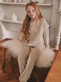Nachtkleding En Pyjama's|Pyjama's*Next Crème geribbeld - Behaaglijke fleece pyjama (9 mnd-16 jr)