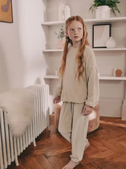 Nachtkleding En Pyjama's|Pyjama's*Next Crème geribbeld - Behaaglijke fleece pyjama (9 mnd-16 jr)