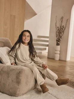Nachtkleding En Pyjama's|Pyjama's*Next Crème geribbeld - Behaaglijke fleece pyjama (9 mnd-16 jr)