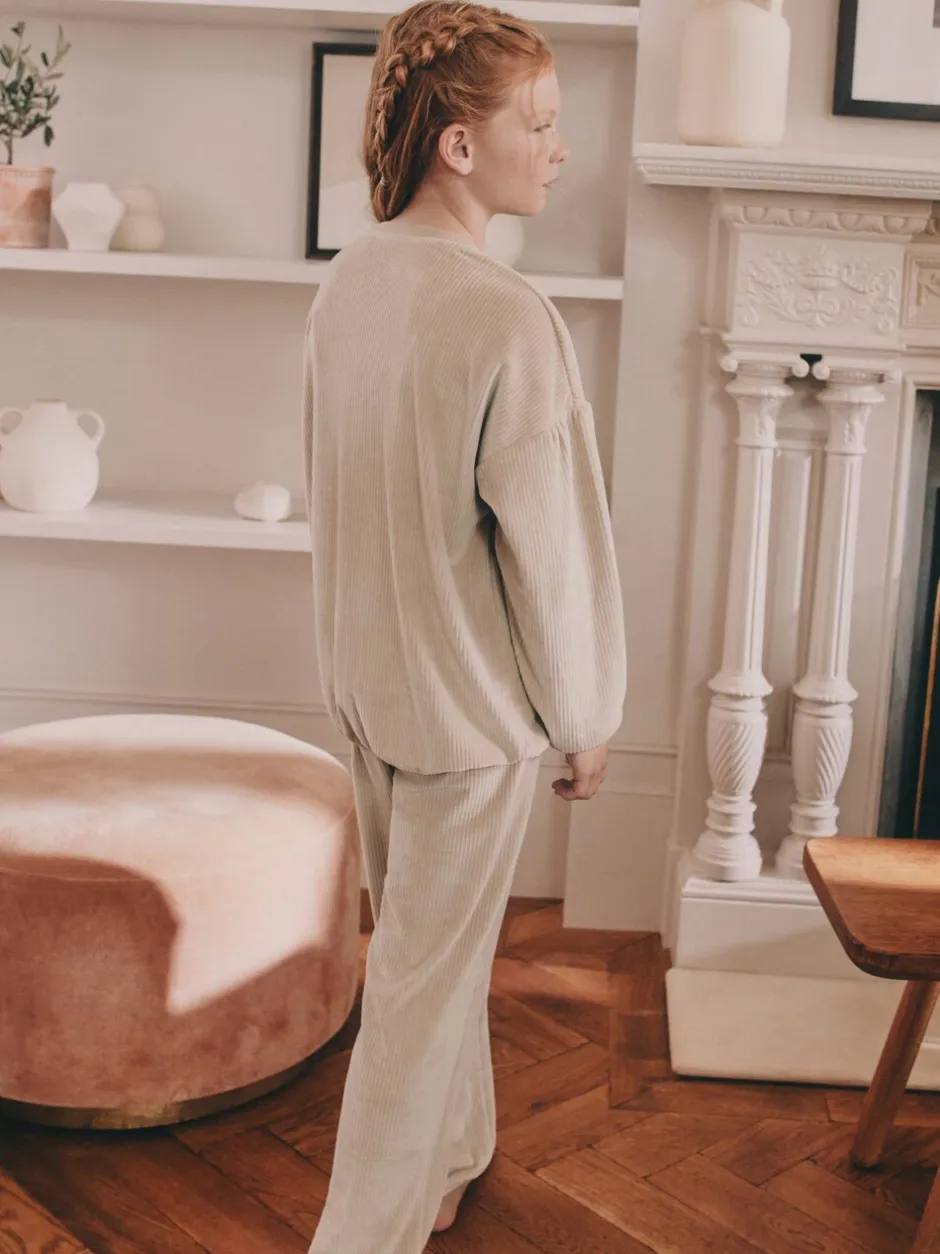 Nachtkleding En Pyjama's|Pyjama's*Next Crème geribbeld - Behaaglijke fleece pyjama (9 mnd-16 jr)