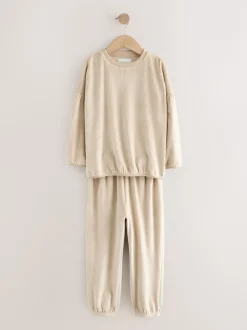 Nachtkleding En Pyjama's|Pyjama's*Next Crème geribbeld - Behaaglijke fleece pyjama (9 mnd-16 jr)