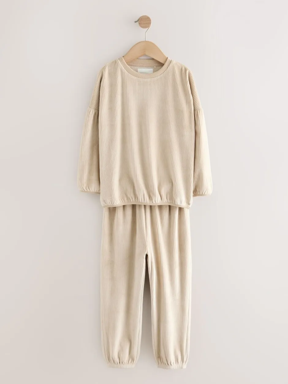 Nachtkleding En Pyjama's|Pyjama's*Next Crème geribbeld - Behaaglijke fleece pyjama (9 mnd-16 jr)