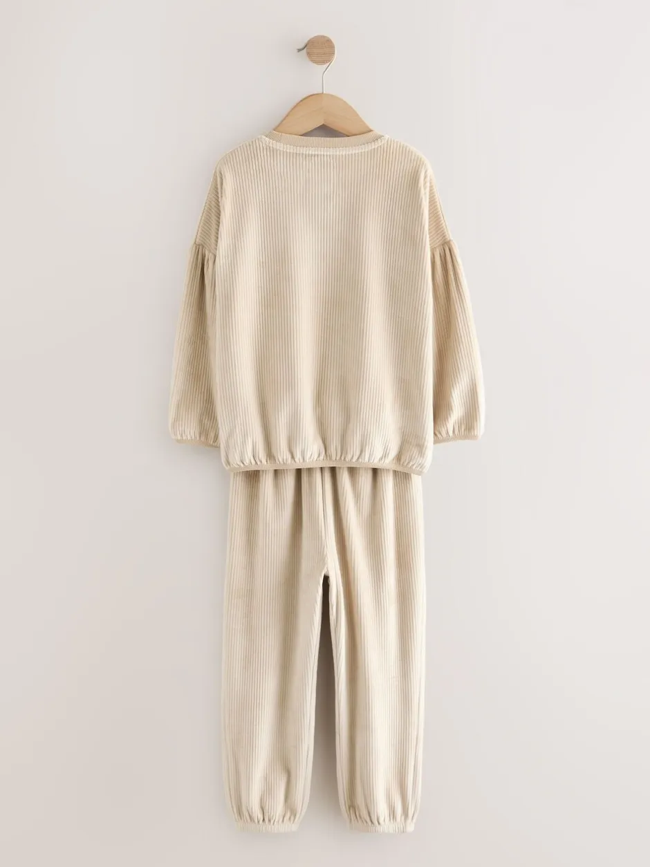 Nachtkleding En Pyjama's|Pyjama's*Next Crème geribbeld - Behaaglijke fleece pyjama (9 mnd-16 jr)