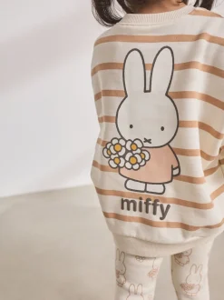 Sets En Combisets|Truien En Breisels|Next Crème gestreept - Set met Miffy-sweatshirt en legging (3 mnd-7 jr)