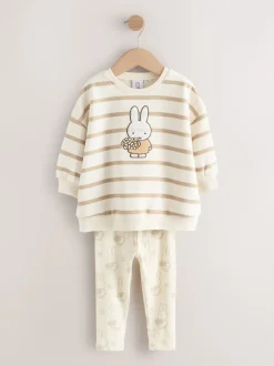 Sets En Combisets|Truien En Breisels|Next Crème gestreept - Set met Miffy-sweatshirt en legging (3 mnd-7 jr)