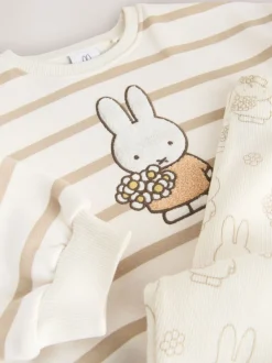 Sets En Combisets|Truien En Breisels|Next Crème gestreept - Set met Miffy-sweatshirt en legging (3 mnd-7 jr)