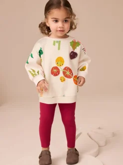 Sets En Outfits|Sweaters En Hoody´S|Next - Set met sweatshirt en legging (3 mnd-7 jr) Crème Groentenfiguren