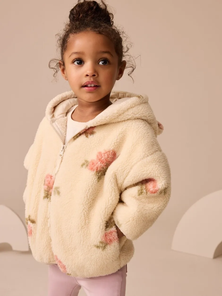 Truien En Breisels|Jassen, Jacks En Kinderwagenpakjes|Next - Fleece met ritssluiting (3mnd-7jr) Crème met bloemenprint