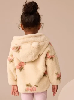 Truien En Breisels|Jassen, Jacks En Kinderwagenpakjes|Next - Fleece met ritssluiting (3mnd-7jr) Crème met bloemenprint