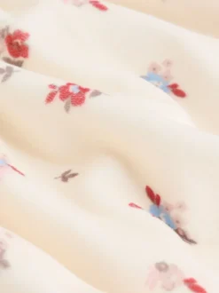 Jurken|Next - 2 -delige Baby Set van velours Jurk met Lange mouwen en Panty''s (0mnd-2jr) Crème met bloemetjesprint
