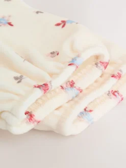 Jurken|Next - 2 -delige Baby Set van velours Jurk met Lange mouwen en Panty''s (0mnd-2jr) Crème met bloemetjesprint