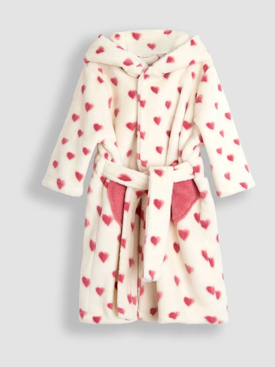 Kamerjassen|Jojo Maman Bébé Crème met hartprint - - Badjas