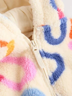 Truien En Breisels|Jassen, Jacks En Kinderwagenpakjes|Next - Fleece met ritssluiting (3mnd-7jr) Crème Rainbow Squiggle