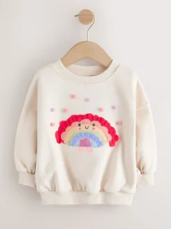 Truien En Breisels|Sweaters En Hoody´S|Next - Sweatshirt met ronde hals (3 mnd-7 jr) Crème Regenboog Taco