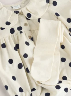 Sets En Combisets|Rompertjes En Tuinbroeken|Next Crème/Charcoal met stippen - Babyrompers met bloemenprint Set 2 -delig met maillot (0mnd -3jr)