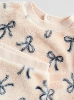 Truien En Breisels|Sets En Outfits*Next Crème/grijs - Set van zachte velours trui met strikprint en broek (0mnd -2jr)