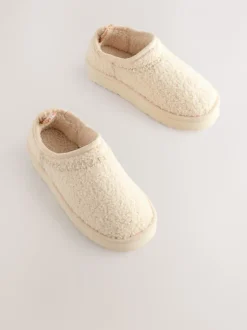 Pantoffels*Next - Lage schoenen Shoot fleece gevoerde pantoffels Crèmekleurig borg