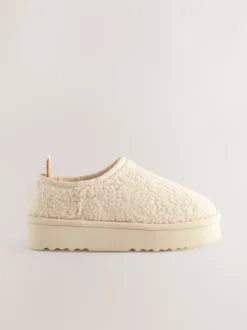 Pantoffels*Next - Lage schoenen Shoot fleece gevoerde pantoffels Crèmekleurig borg