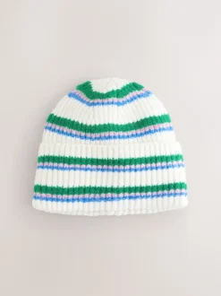 Mutsen, Handschoenen En Sjaals*Next Crèmekleurig/roze/groen - Gebreide beanie-muts