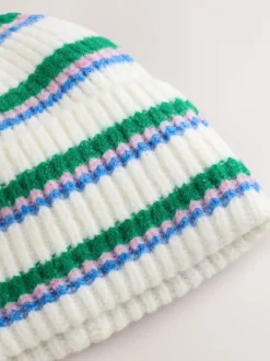 Mutsen, Handschoenen En Sjaals*Next Crèmekleurig/roze/groen - Gebreide beanie-muts