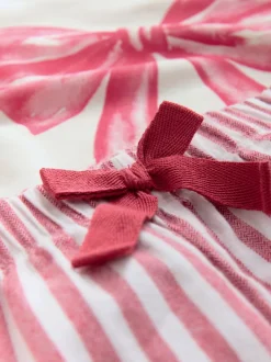 Nachtkleding En Pyjama's|Pyjama's|Next - Sweatshirt Pyjama's (2-16jaar) Crème/rode strik