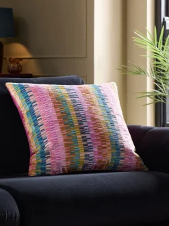 Kussentjes En Plaids|Kussentjes En Plaids*Next Cut Velvet Rio Blocks Cushion Meerkleurig