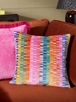 Kussentjes En Plaids|Kussentjes En Plaids*Next Cut Velvet Rio Blocks Cushion Meerkleurig