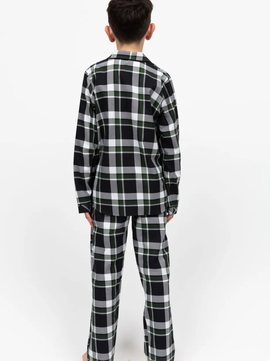 Pyjama's|Cyberjammies Minijammies geruite pyjamaset met lange mouwen van 100% katoen