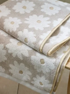 Handdoeken En Badmatten|Next Daisy 100% katoenen handdoeken Naturel grijs