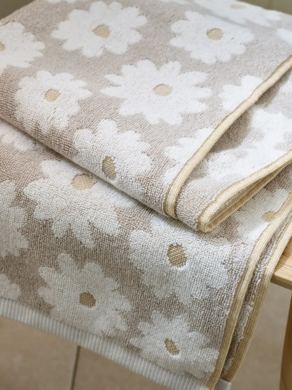 Handdoeken En Badmatten|Next Daisy 100% katoenen handdoeken Naturel grijs