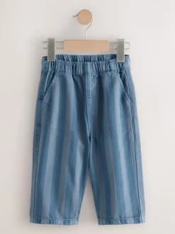 Multipacks|Broeken En Chino's|Next Dambordmotief/Blauwe Strepen - Set van 2 wijde broeken met elastische taille (3mnd-7jr)