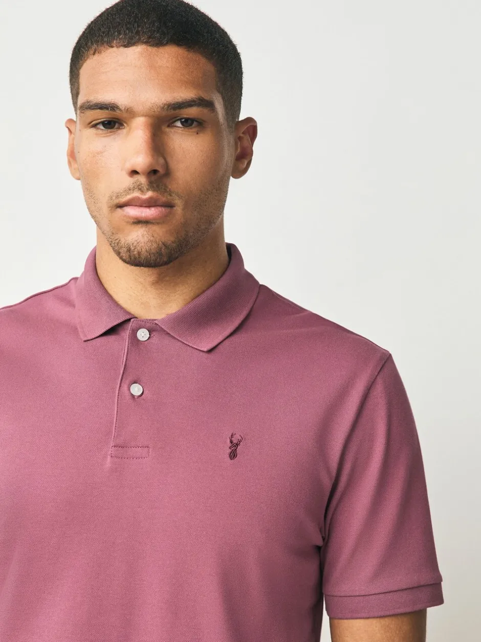 Poloshirts*Next Damson roze - Normale Pasvorm - Piqué poloshirt met korte mouwen