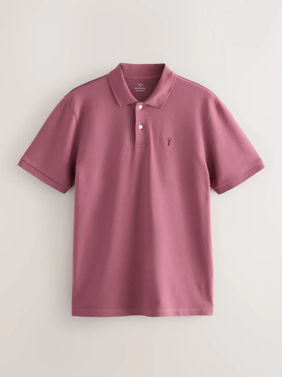 Poloshirts*Next Damson roze - Normale Pasvorm - Piqué poloshirt met korte mouwen