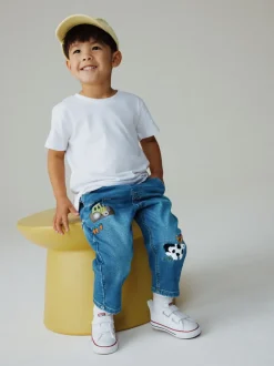 Jeans En Joggingbroeken|Jeans*Next Dark Blue Character Farm - Loose Pull On Jeans (3mths-7yrs)