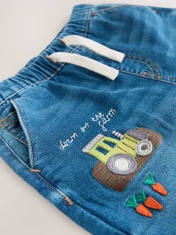 Jeans En Joggingbroeken|Jeans*Next Dark Blue Character Farm - Loose Pull On Jeans (3mths-7yrs)