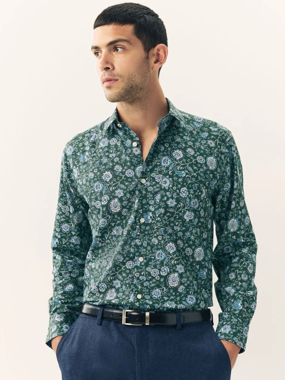 Formele Overhemden|Next - Overhemd met lange mouwen en print Dark Green Ditsy