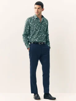 Formele Overhemden|Next - Overhemd met lange mouwen en print Dark Green Ditsy