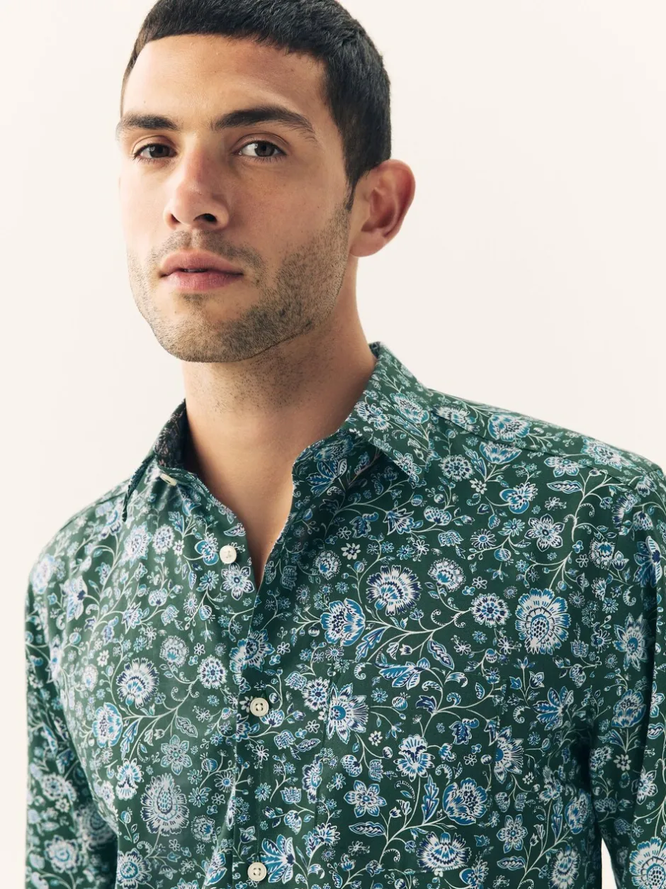 Formele Overhemden|Next - Overhemd met lange mouwen en print Dark Green Ditsy