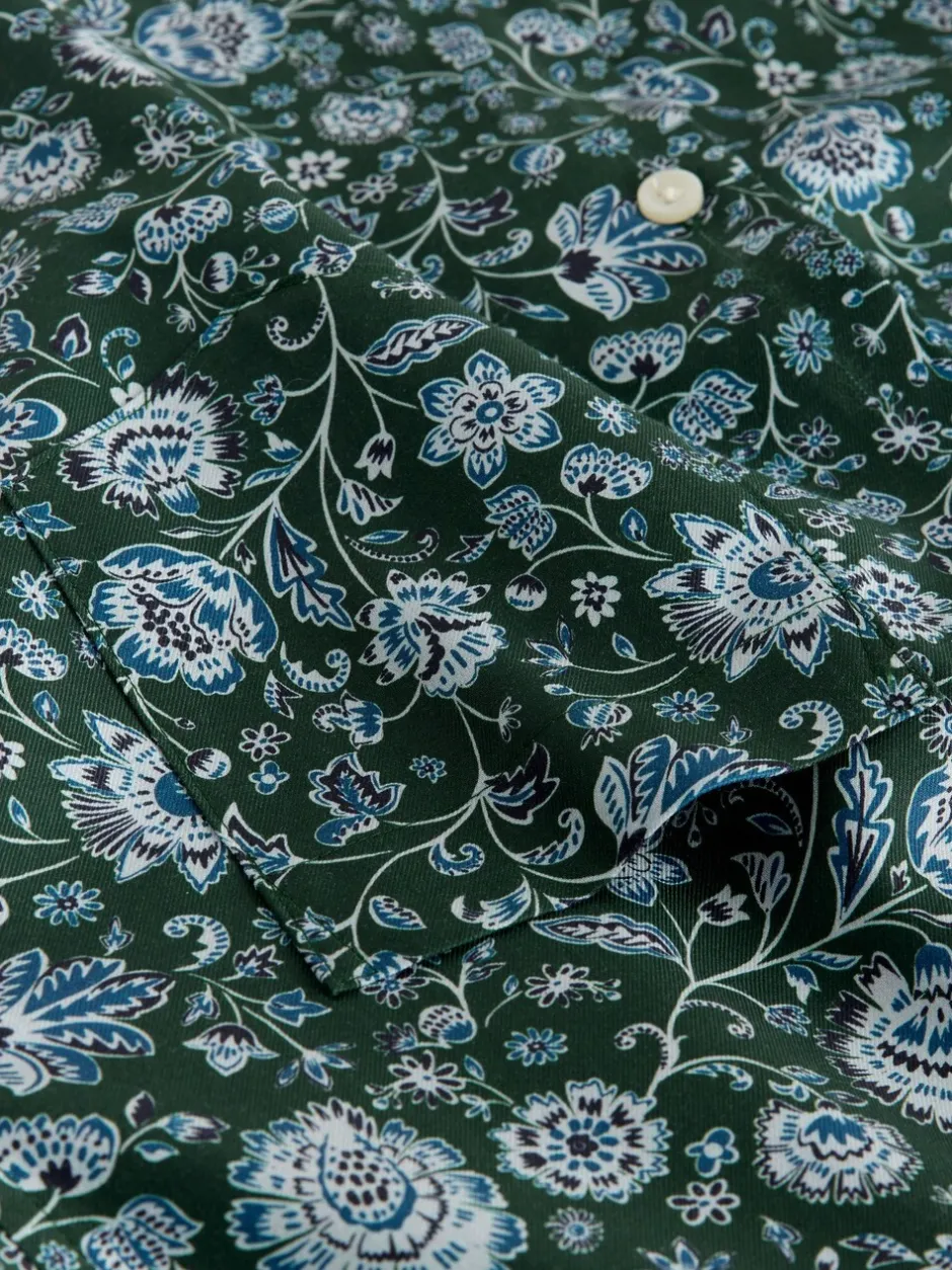 Formele Overhemden|Next - Overhemd met lange mouwen en print Dark Green Ditsy