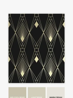 Behang*Next Deco Geometric 10M Wallpaper Zwart