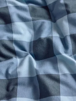 Kinderbeddengoed|Next Dekbedovertrek en kussensloop Blue Check Super Soft Brushed Cotton