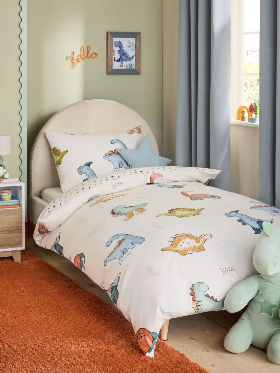 Kinderbeddengoed|Beddengoedsets En Dekbedovertrekken*Next Dekbedovertrek en kussensloop Cream Dinosaur Supersoft Brushed Cotton