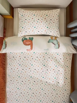 Kinderbeddengoed|Beddengoedsets En Dekbedovertrekken*Next Dekbedovertrek en kussensloop Cream Dinosaur Supersoft Brushed Cotton