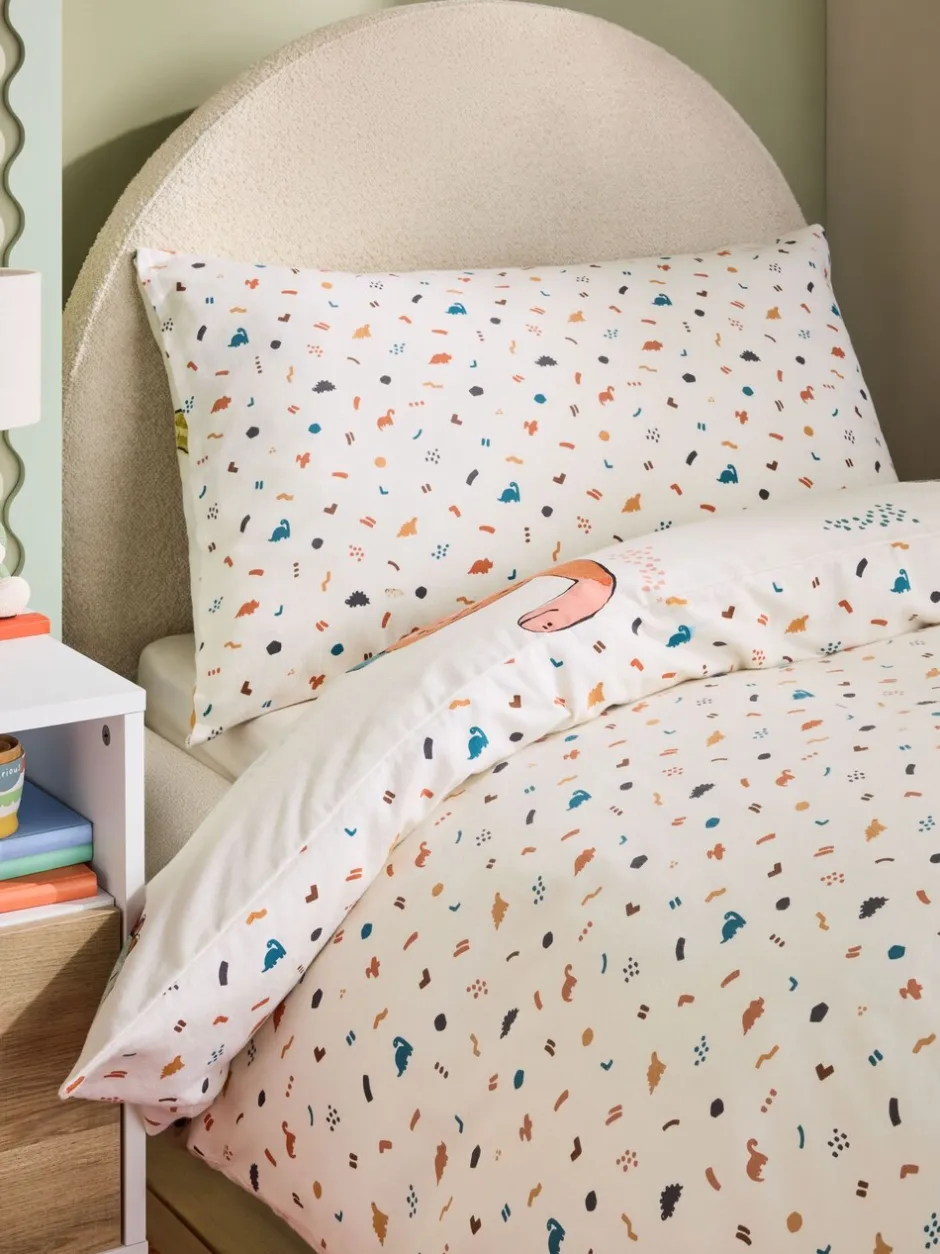 Kinderbeddengoed|Beddengoedsets En Dekbedovertrekken*Next Dekbedovertrek en kussensloop Cream Dinosaur Supersoft Brushed Cotton