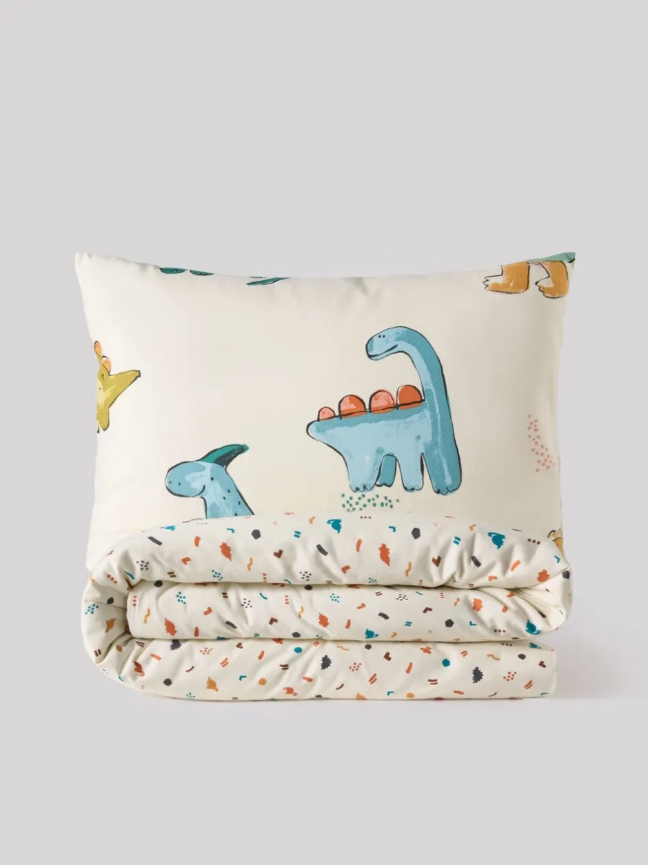 Kinderbeddengoed|Beddengoedsets En Dekbedovertrekken*Next Dekbedovertrek en kussensloop Cream Dinosaur Supersoft Brushed Cotton