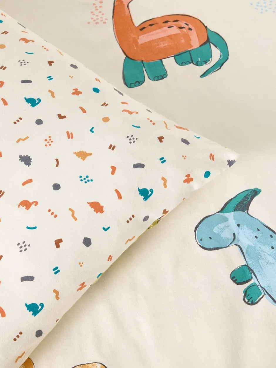 Kinderbeddengoed|Beddengoedsets En Dekbedovertrekken*Next Dekbedovertrek en kussensloop Cream Dinosaur Supersoft Brushed Cotton