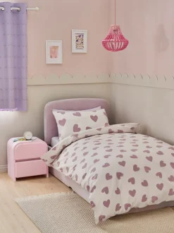 Kinderbeddengoed|Beddengoedsets En Dekbedovertrekken*Next Dekbedovertrek- en kussensloopset met print Wit/paarse hartjes