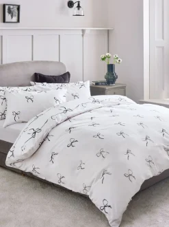 Beddengoedsets En Dekbedovertrekken*Next 2-delige set met omkeerbaar dekbedovertrek en kussensloop Zwart/wit strik & hart