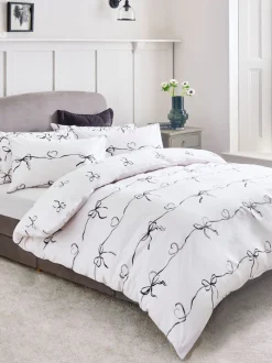 Beddengoedsets En Dekbedovertrekken*Next 2-delige set met omkeerbaar dekbedovertrek en kussensloop Zwart/wit strik & hart